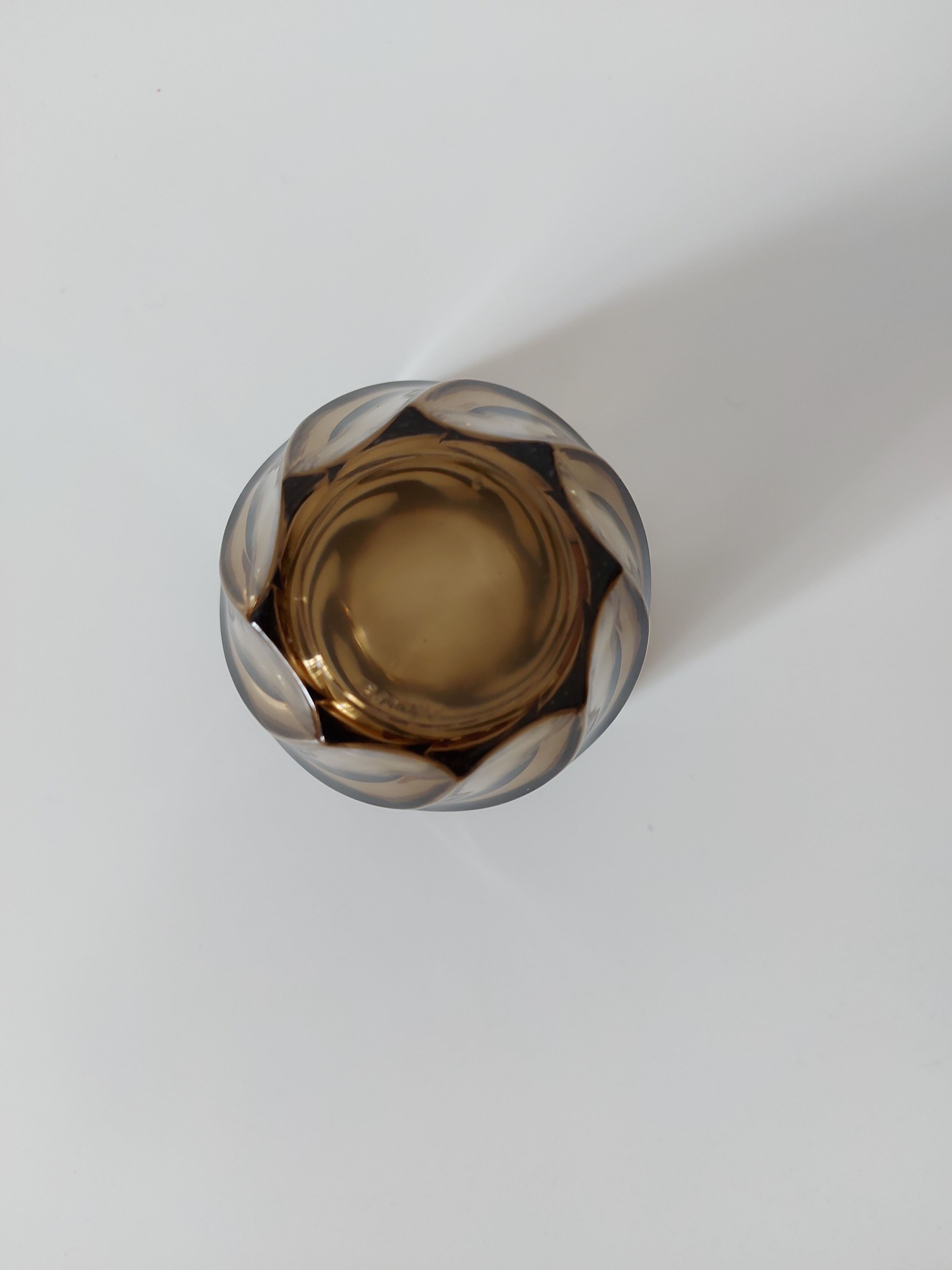 Twisted smoked glass vase