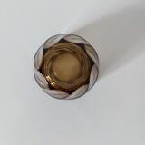 Twisted smoked glass vase