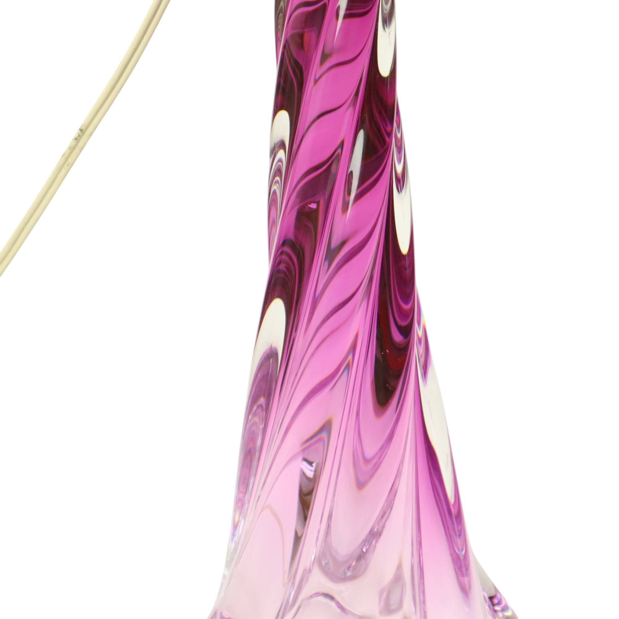 Purple Crystal Table Lamp Val Saint Lambert Swirl Sixties