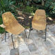 Paire de fauteuils en rotin et métal -1950/1960