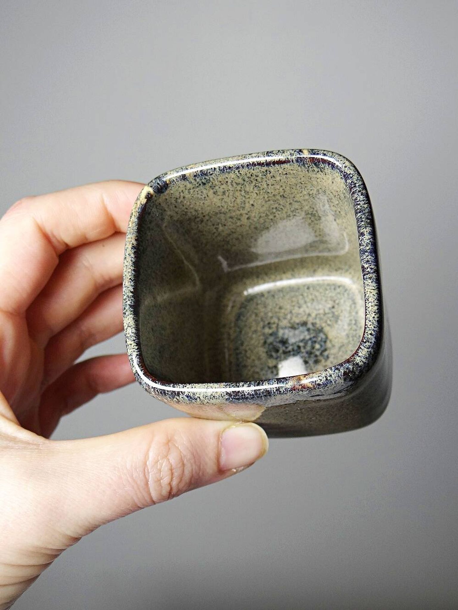Service à thé chinois en terre cuite émaillée, théière et 4 tasses, années 1980