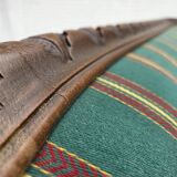 1950s, Danish 2-seater sofa, green furniture wool, oak wood.