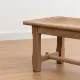 Natural wood farmhouse coffee table – country style, dowel stretcher – 99 cm