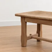 Table basse de ferme en bois naturel – style campagne, entretoise à clavettes – 99 cm