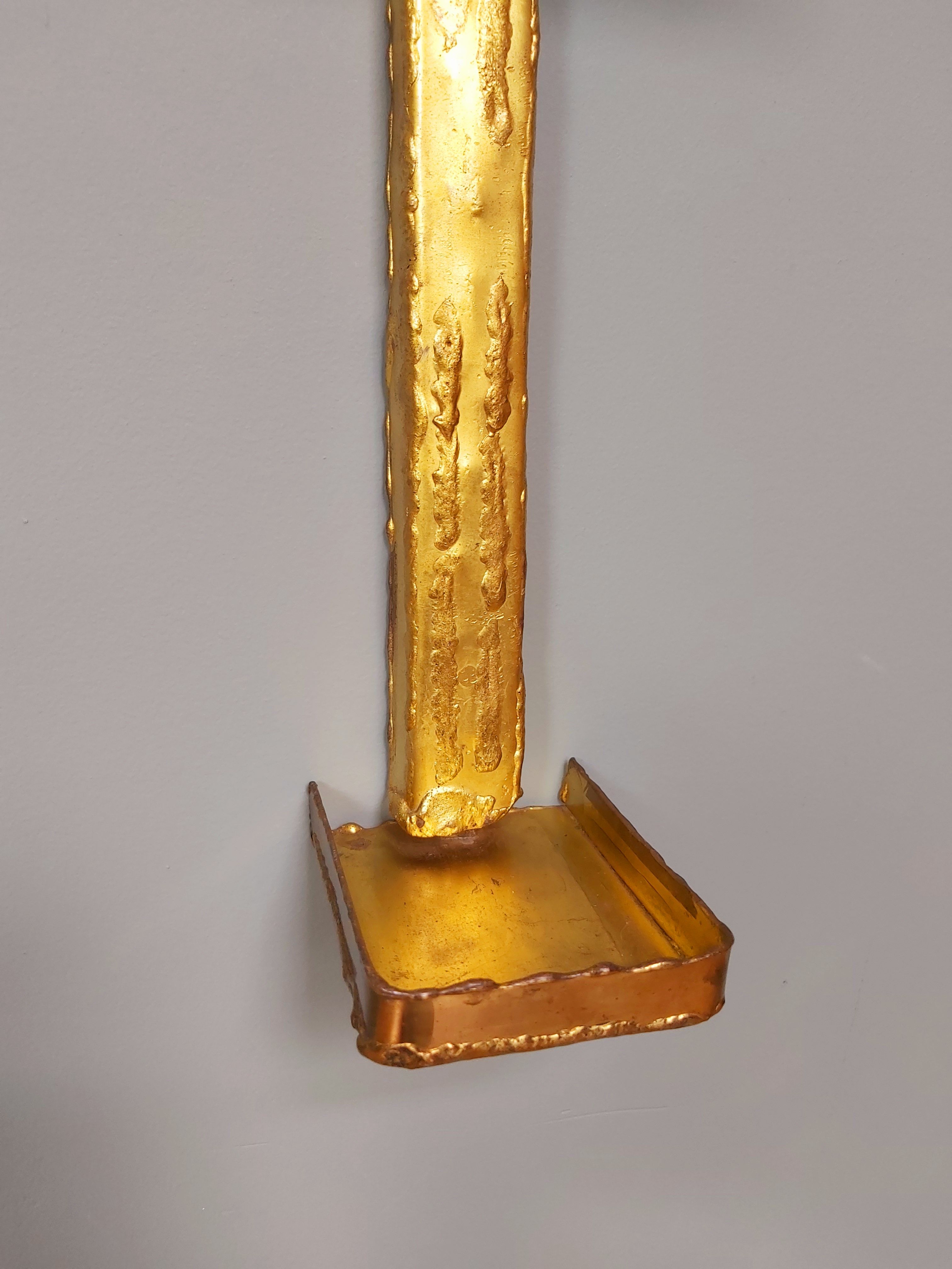 Pair of brass wall lamps, Paul Moerenhout, 70s