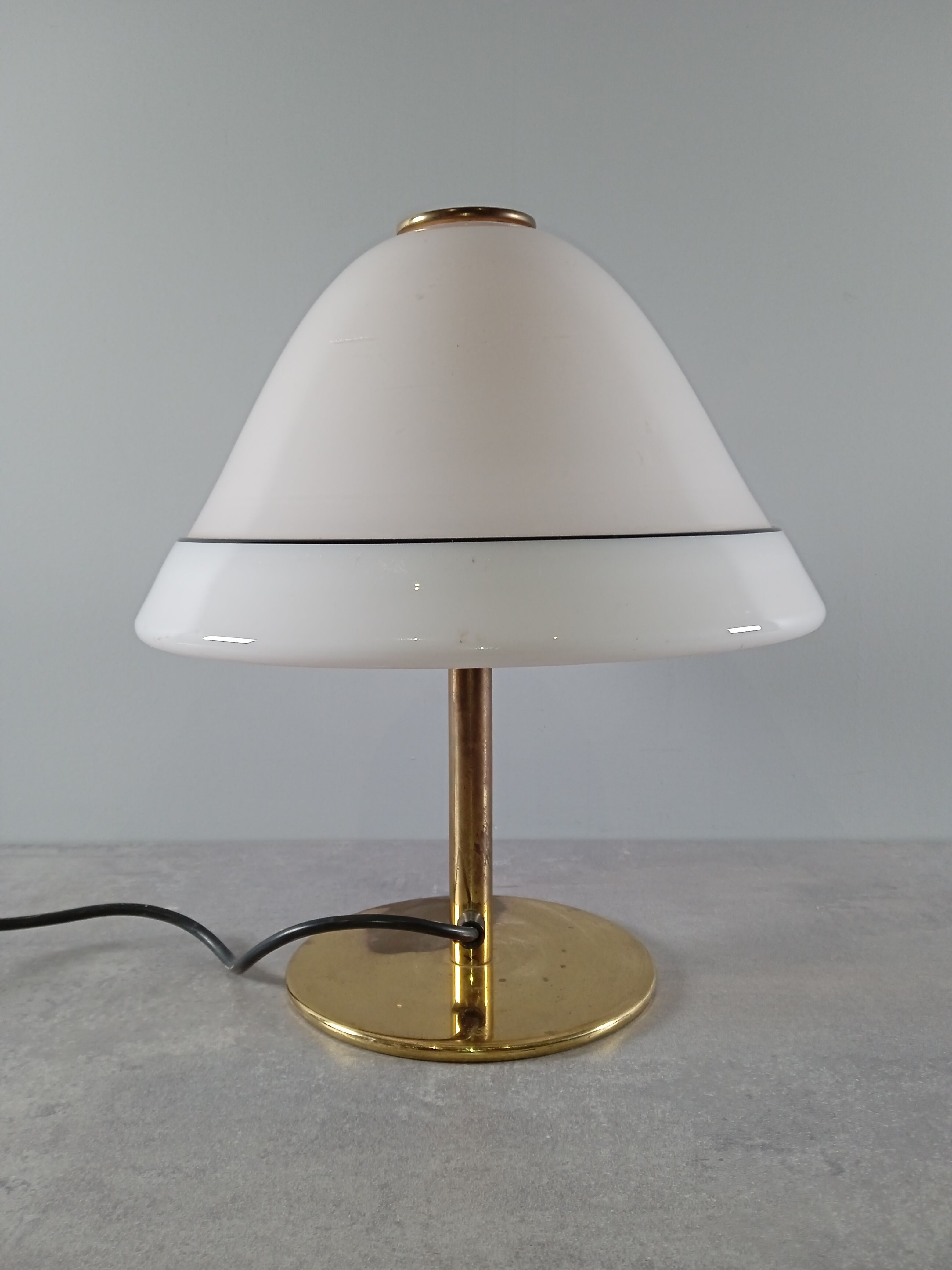 Vintage desk lamp murano international efferte glass and brass design
