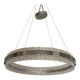Murano Glass Pendant Chandelier Hammered Clear Glass in Polish Kromo Ring W