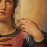 19th century panel painting, Virgin Mary in contemplation