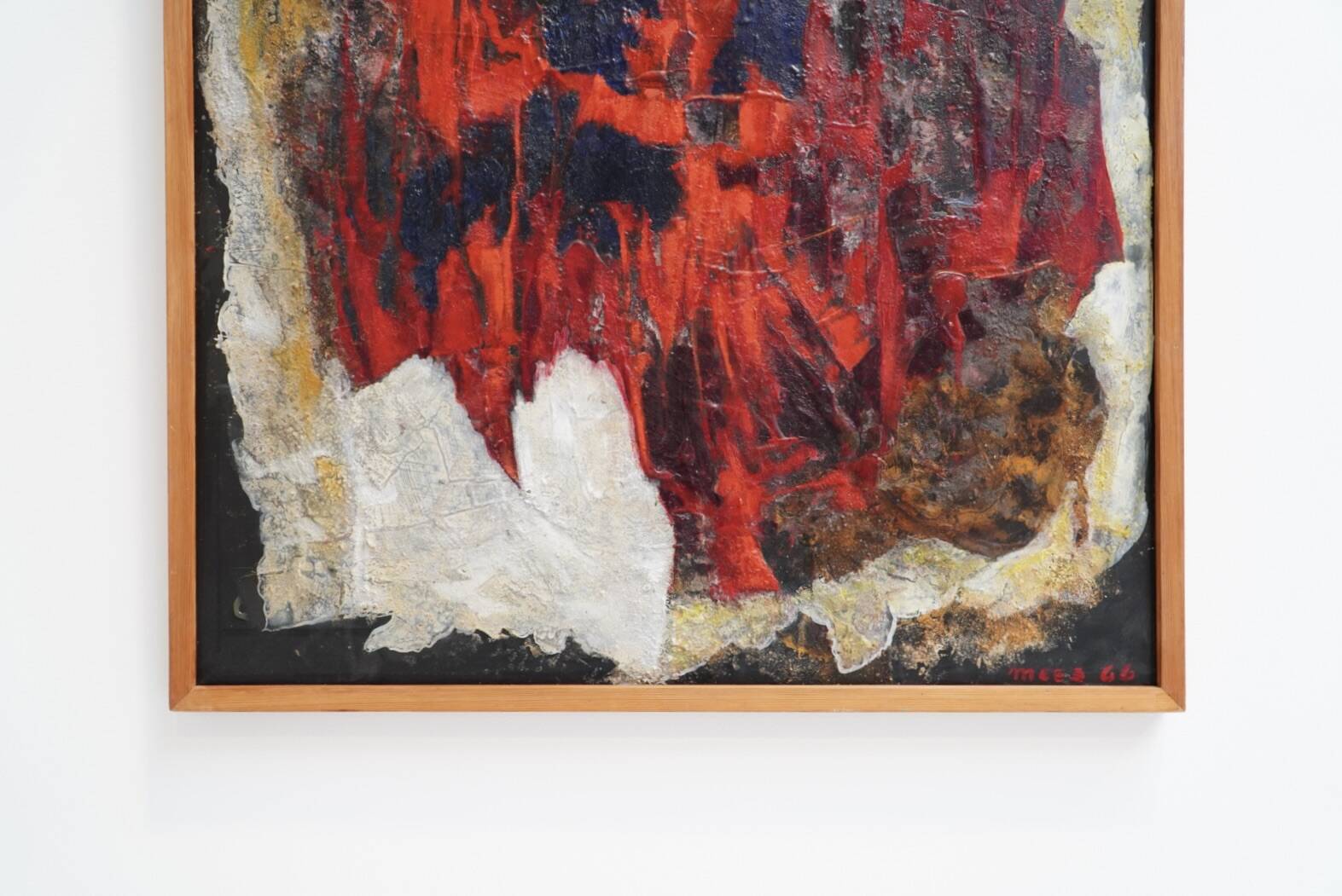 Jozef Mees, Large Abstract Oil on Board 1966