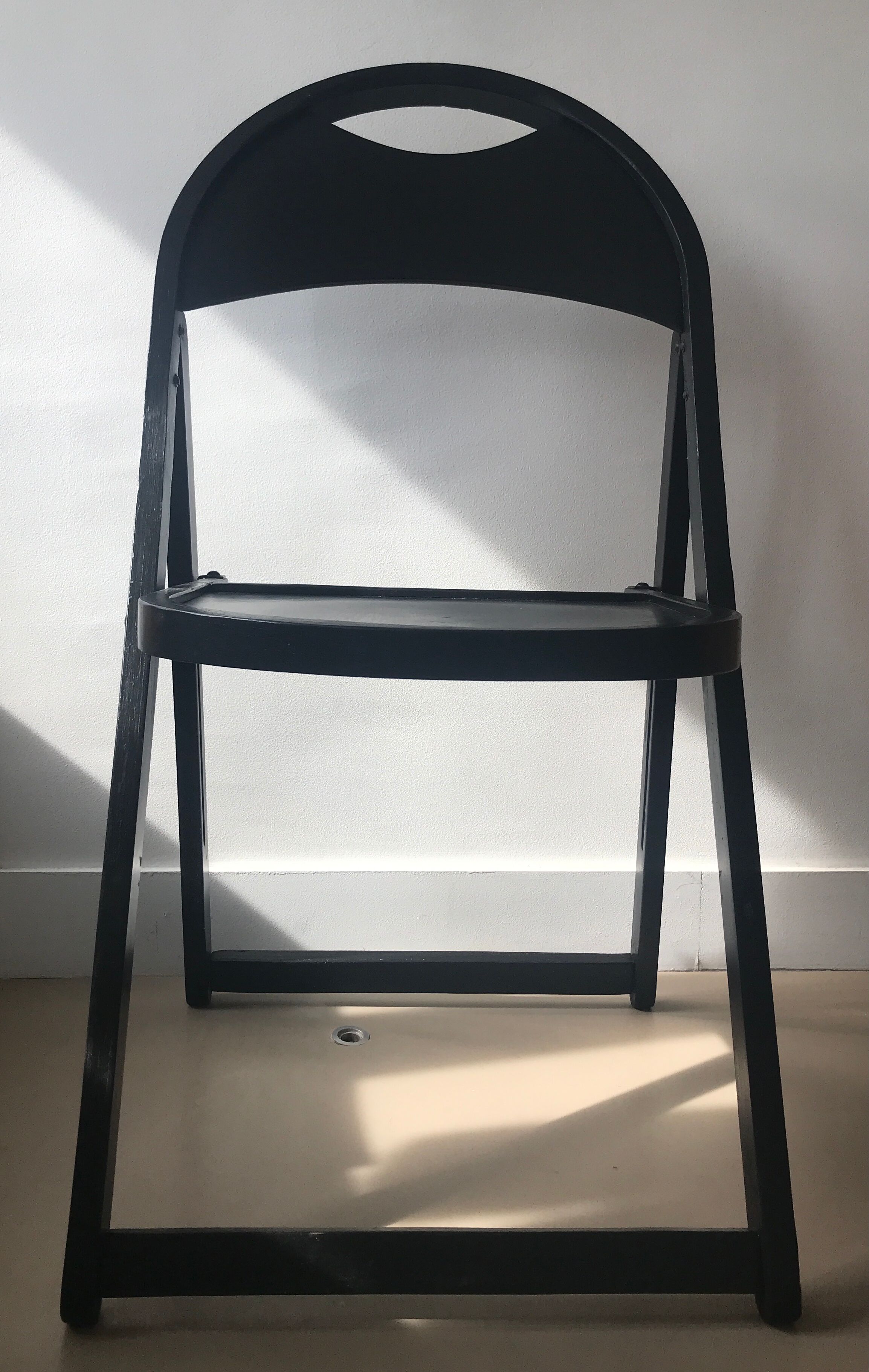 Black folding chair