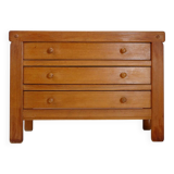 Solid wood chest of drawers in Pierre Chapo style - 1960s