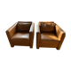 Hugues Chevalier leather armchairs
