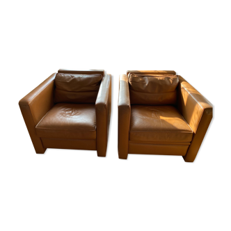 Fauteuils en cuir Hugues Chevalier