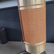 Lampe à poser vintage pied aluminium brossé - abat-jour cylindre
