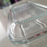 Thick glass butter dish Arcoroc France