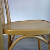 Pair of Thonet-inspired bistro chairs in light beech