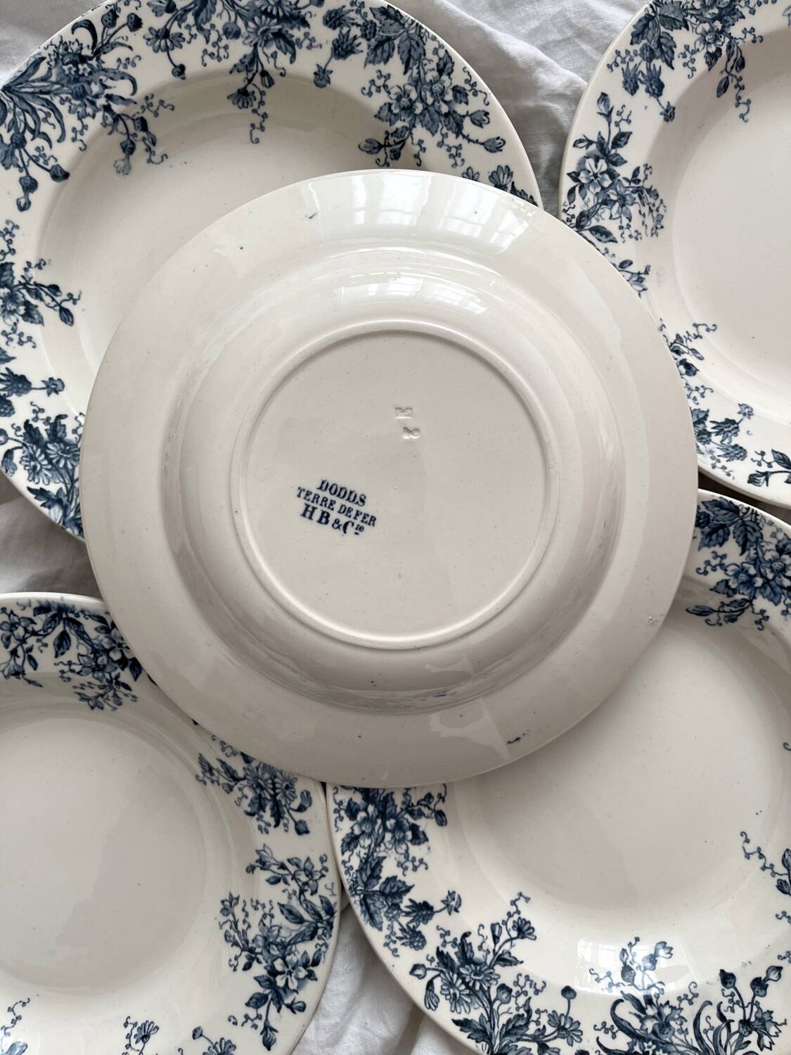 10 "Dodds" ironstone soup plates from Choisy le Roi