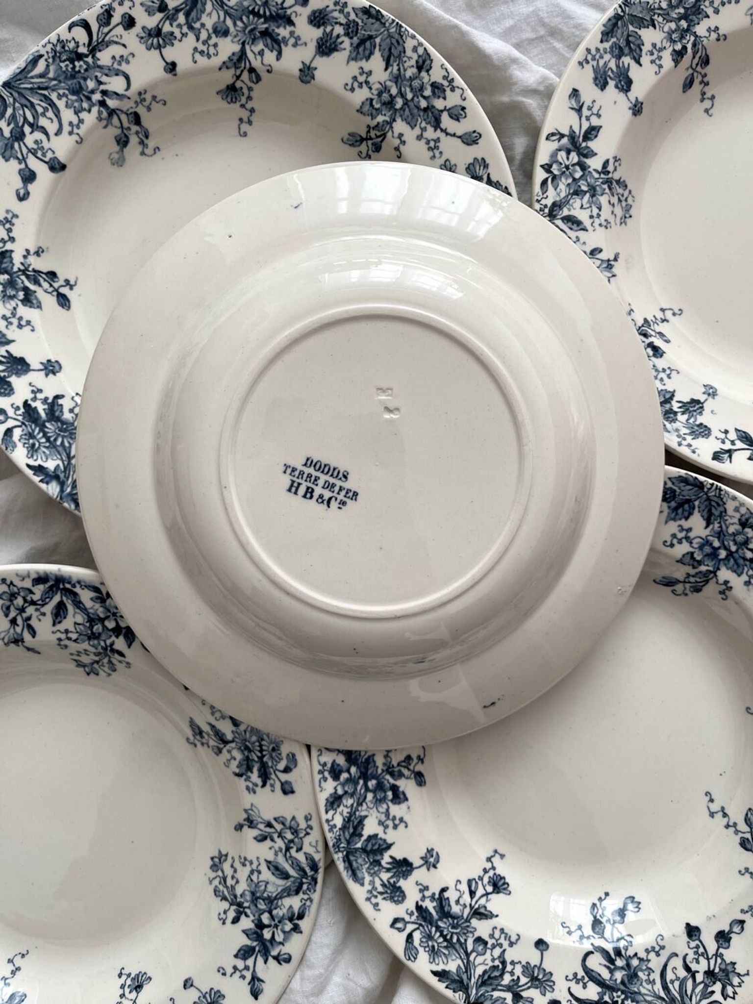 10 "Dodds" ironstone soup plates from Choisy le Roi
