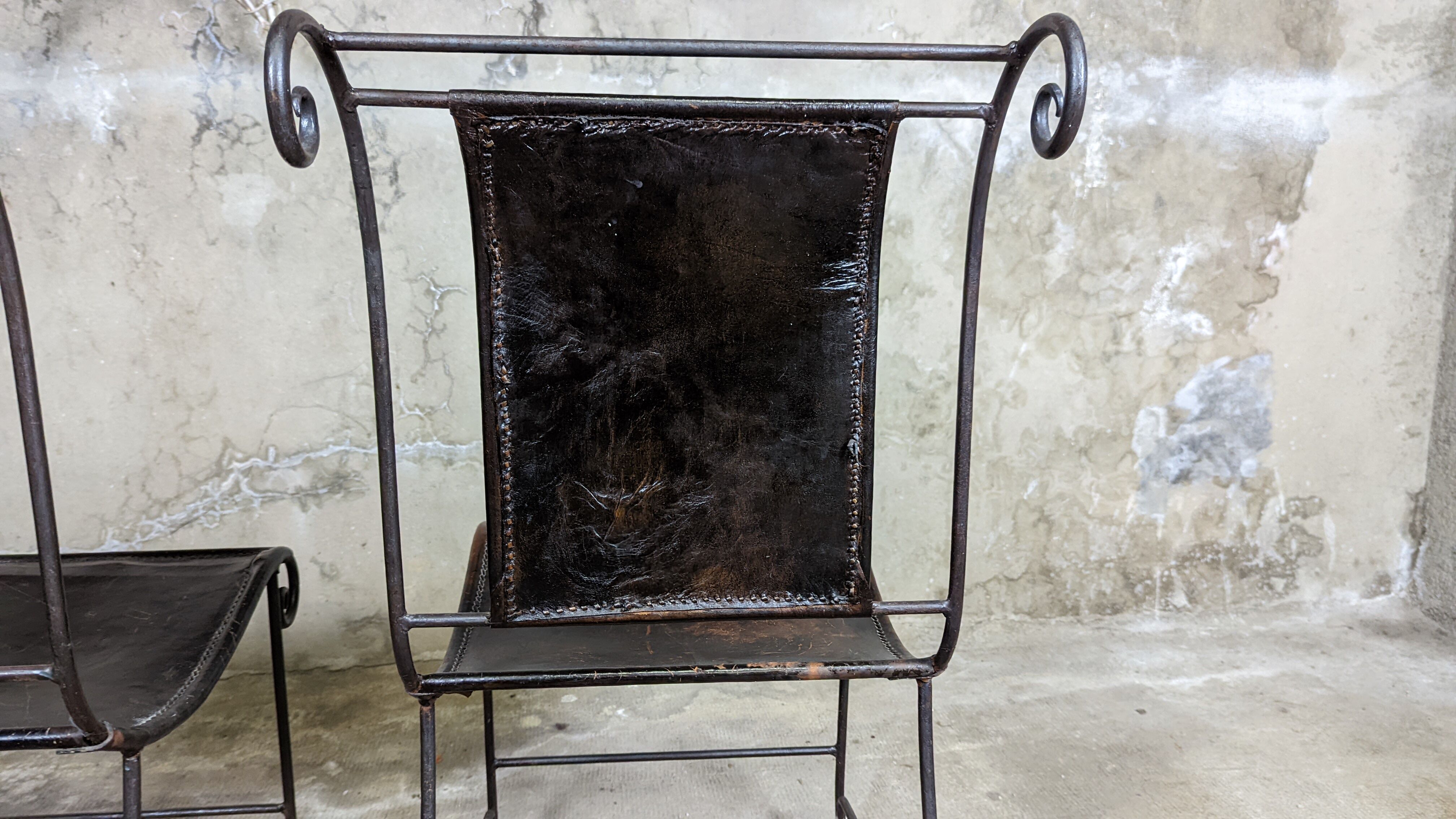 4 wrought iron armchairs