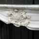 Cheminée de style Louis XV en marbre de Carrare vers 1950