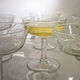 Set of 9 champagne glasses with arabesque motifs