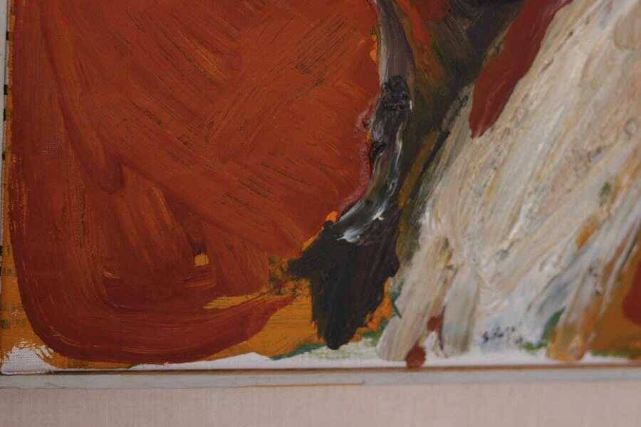 Original Swedish oil on canvas – “Fjällsida” by Sixten Fager – vintage & framed – 45 × 75.5 cm