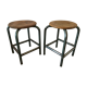 Paire de tabourets industriels