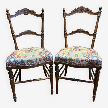 2 art nouveau upholstered chairs
