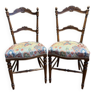 2 art nouveau upholstered chairs