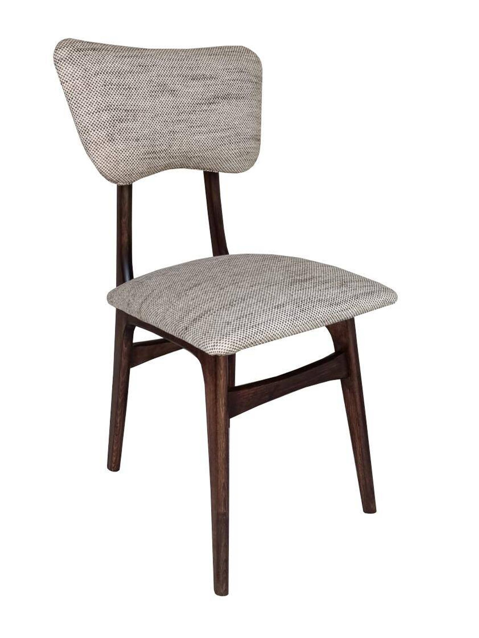 Butterfly Mid-Century dining chair in Peony cotton, Poland, 1960s