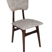 Butterfly Mid-Century dining chair in Peony cotton, Poland, 1960s