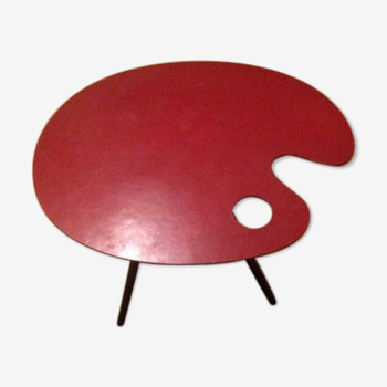 Table basse rouge « Palette de peintre »