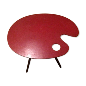 Table basse rouge « Palette de peintre »