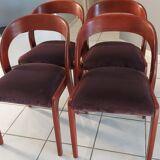 Set of 4 Gondola model chairs by Baumann vintage 1970s