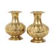Pair of Brass Vases, Geometric Design, 15 cm