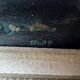 Chiaroscuro landscape painting signed ROLL, oil on cardboard, framed