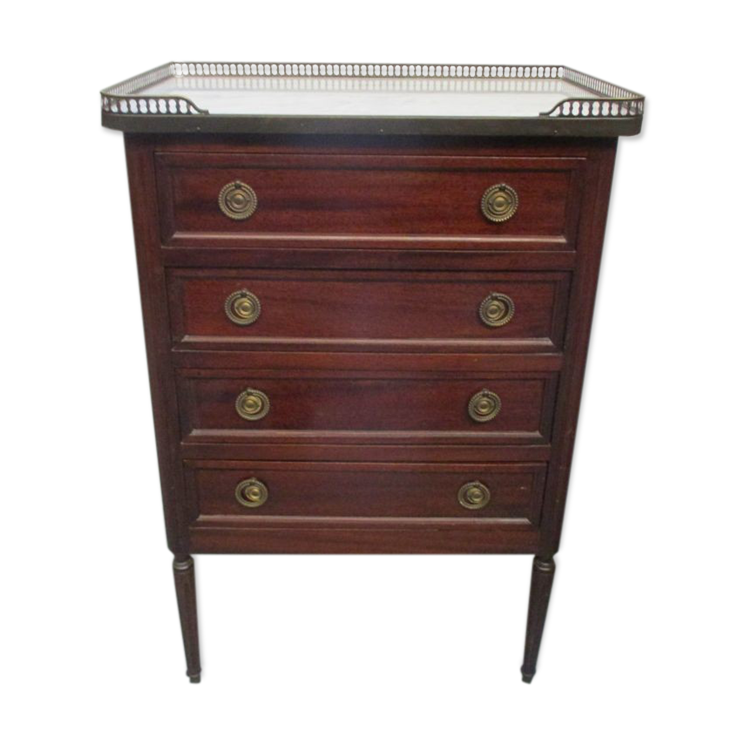 Small louis xvi-style hot water bottle dresser in mahogany