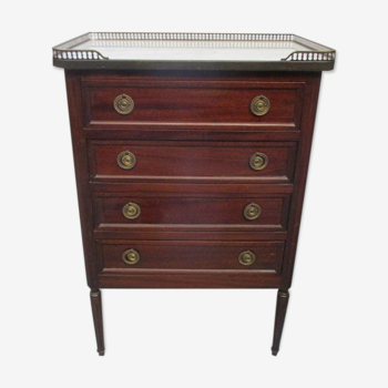 Small louis xvi-style hot water bottle dresser in mahogany