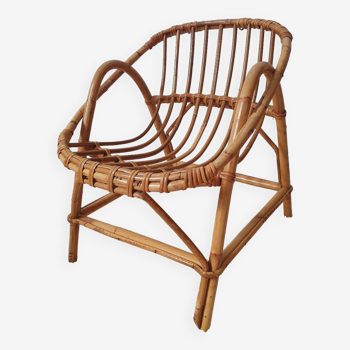 Children's rattan basket armchair