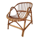 Children's rattan basket armchair