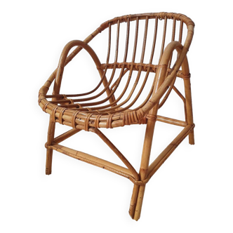 Children's rattan basket armchair