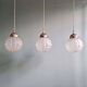 Art Deco trio of frosted glass pendants, 1920s-30s.