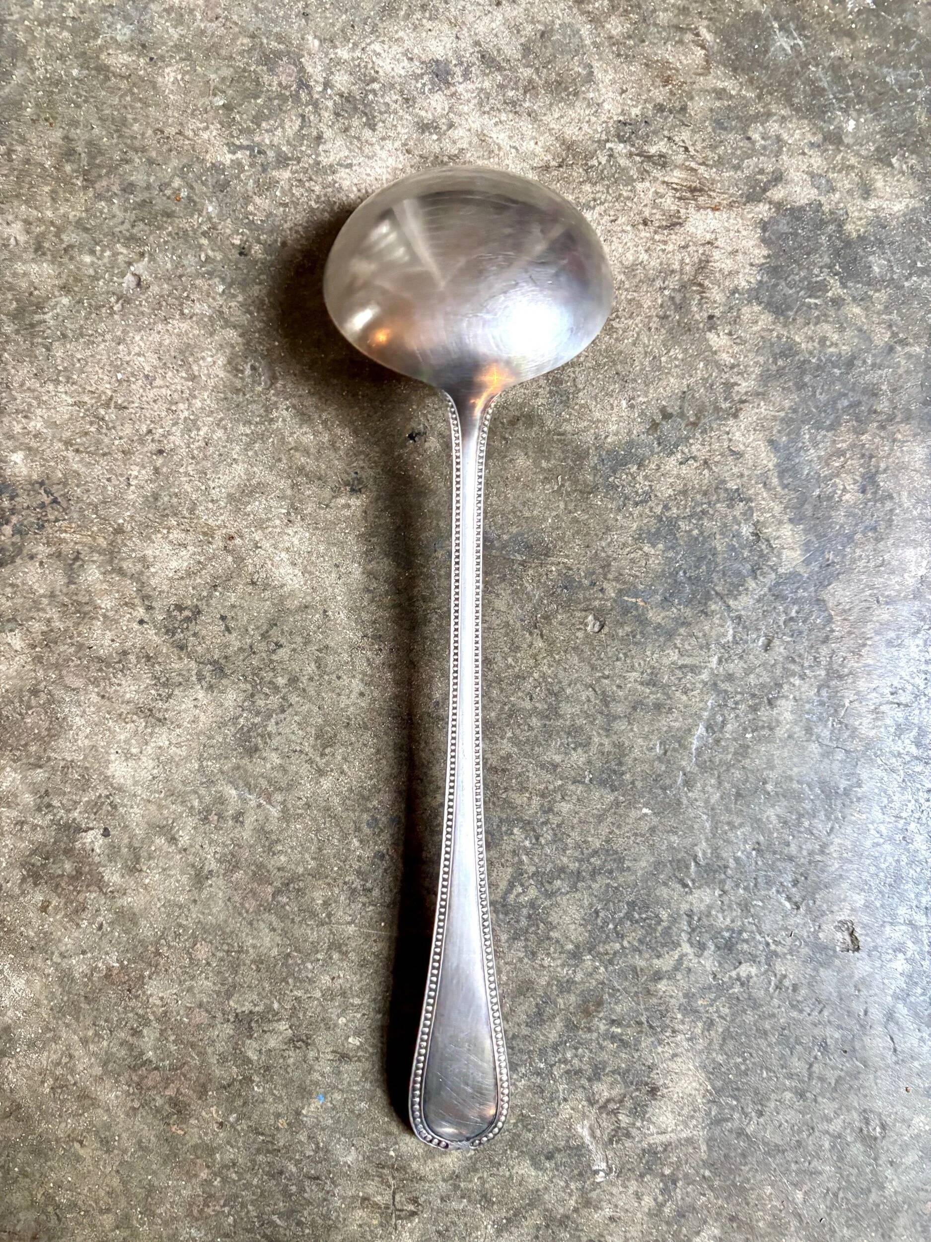 Silver-plated metal ladle, beaded decoration no. 2