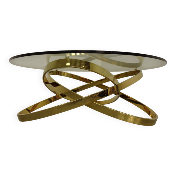 Golden Glass Coffee Table, 1970s