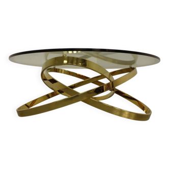 Golden glass coffee table, 1970s