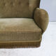 1930’s Danish sofa in green velour with fringed bottom
