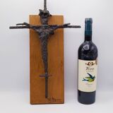 Brutalist sculpture, crucifix by René Mignion, France, 1967