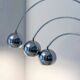Sculptural Space Age Arco Floor Lamp, Chrome Metal, Three Lights, Reggiani