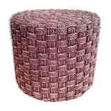 Vintage stool pouf in braided rope