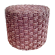 Vintage stool pouf in braided rope